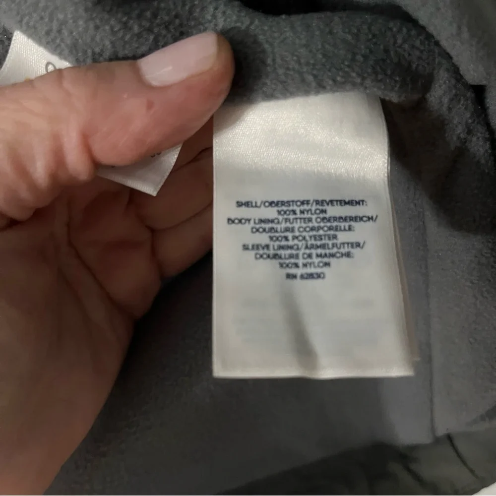 LAND END Boys Arctic Grey Outrigger Hooded Fleece Lined Jacket SZ M-10-12